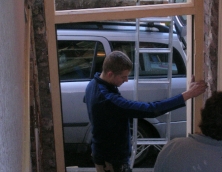 Will Woolley fitting a door frame