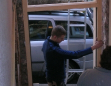 Will Woolley fitting a door frame