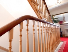 Polished handrail on a bespoke staircase